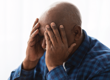 Man showing brain fog symptoms