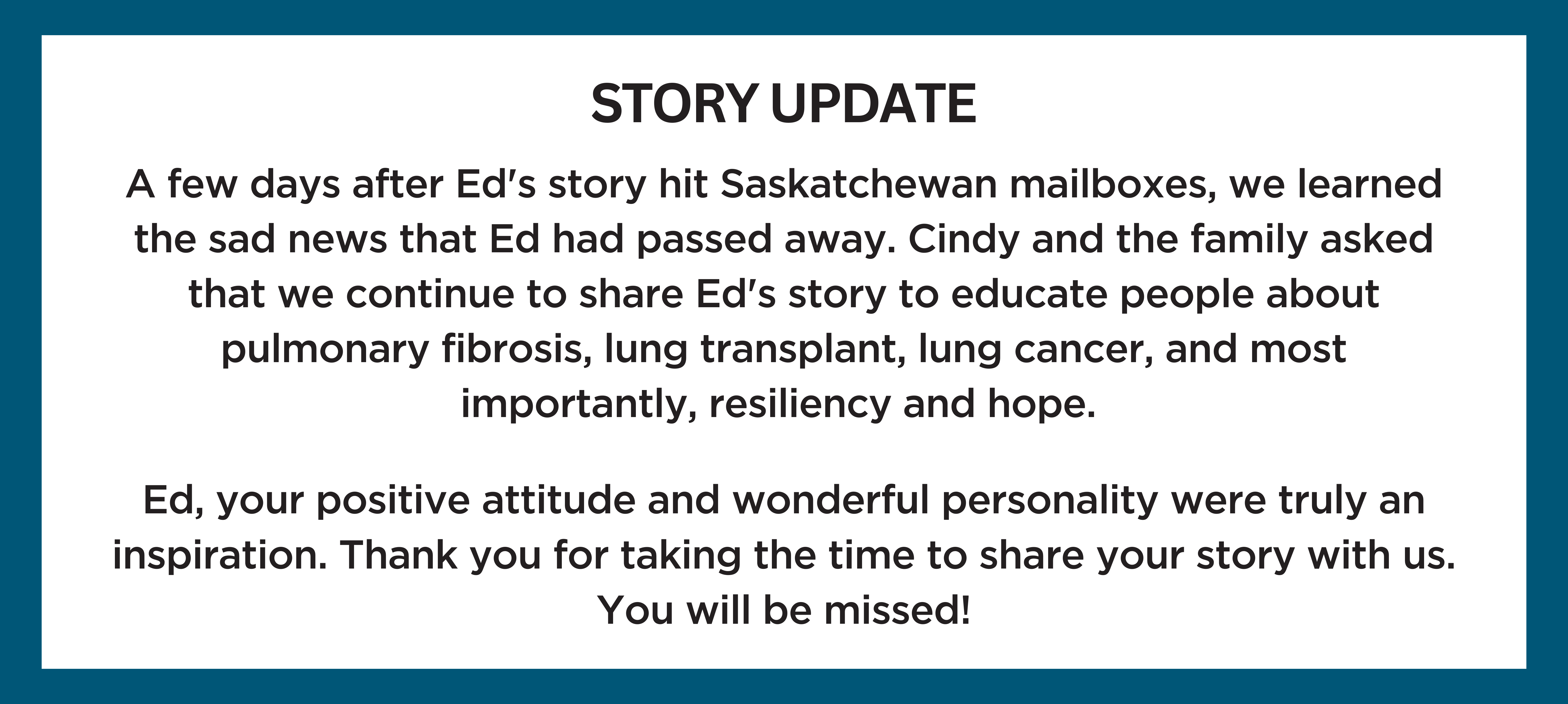 Ed Cullen's story update