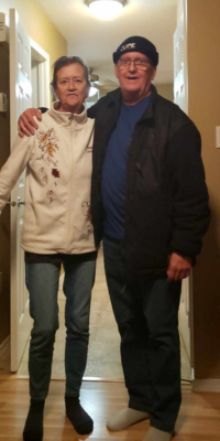 Larry with his caregiver, his sister
