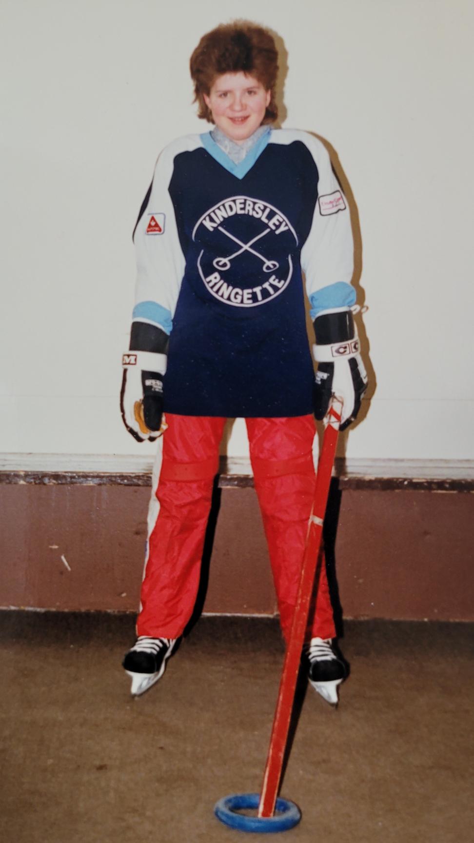 Deborah Kies playing ringette