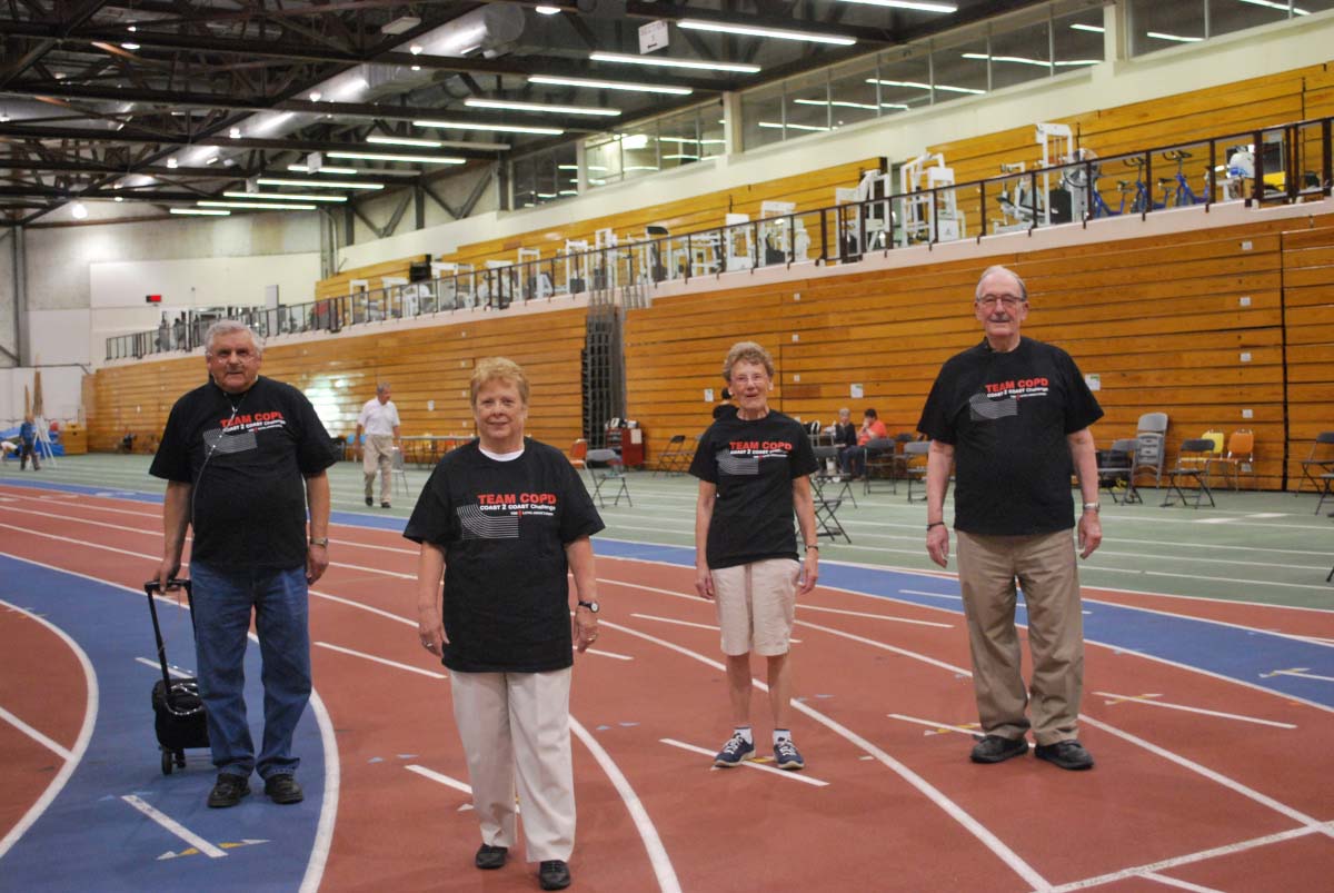 People walking on track