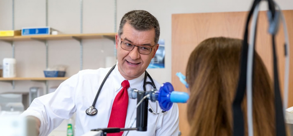 Dr. Marciniuk talking to a patient