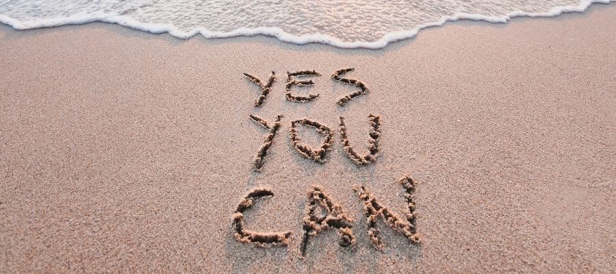 yes you can written in the sand on a beach