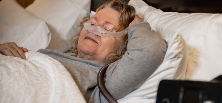 Sleep Apnea machine in use