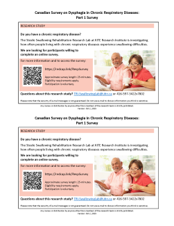 Canadian Survey on Dysphagia in Chronic Respiratory Diseases