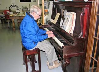 Derek playing the organ