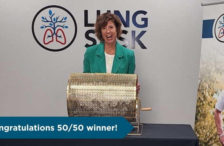 President & CEO, Erin Kuan making the draw for the SaskatcheWIN 50/50
