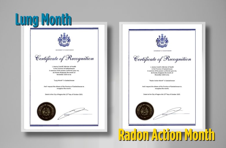 Lung Month & Radon Action Month Certificates