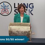 President & CEO, Erin Kuan making the draw for the SaskatcheWIN 50/50