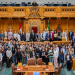 Group picture at the Legislative Assembly of Saskatchewan